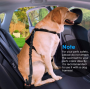 Dog Car Seatbelt Adjustable Pet Cat Dog Seat Belt Harness with Elastic Nylon Bungee Buffer and Latch Bar Attachment
