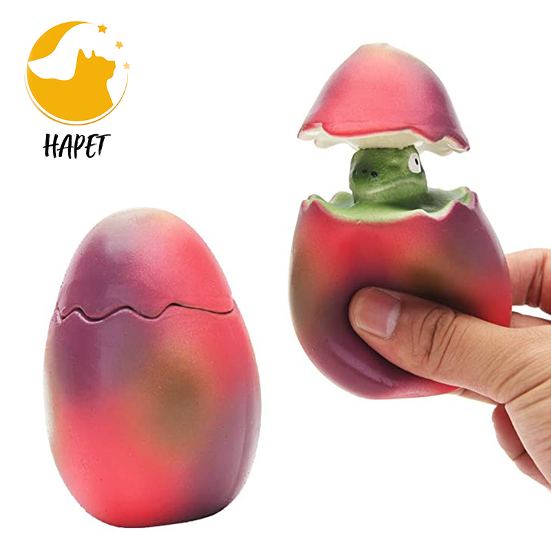 Latex Dinosaur Egg Squeaky Dog Toy Interactive Pet Toy for Small Medium Dogs