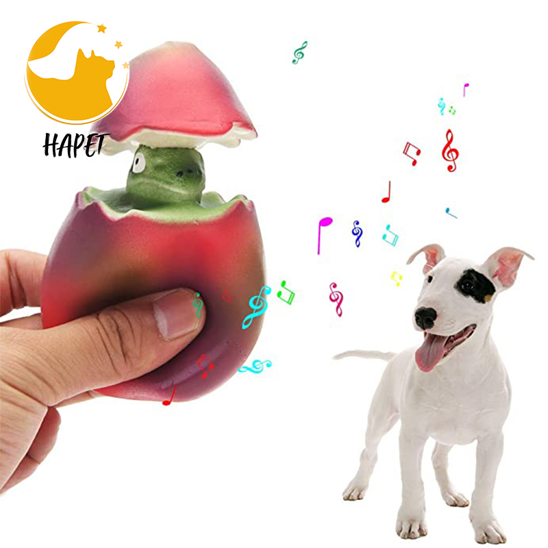 Latex Dinosaur Egg Squeaky Dog Toy Interactive Pet Toy for Small Medium Dogs