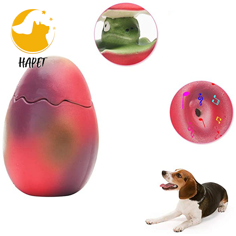 Latex Dinosaur Egg Squeaky Dog Toy Interactive Pet Toy for Small Medium Dogs