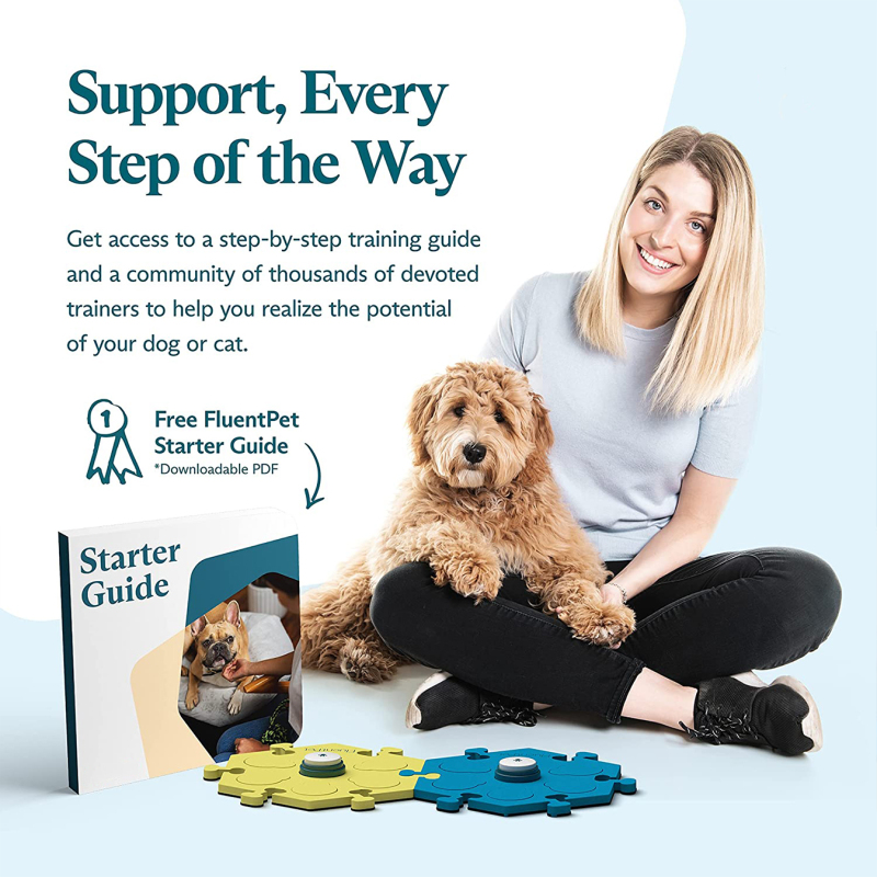 Dog Talking Button Tester Kit Bunny's Favorite Recordable Sound Buttons Brand | 2 x Recordable Sound Buttons + 2 x Compact Mats