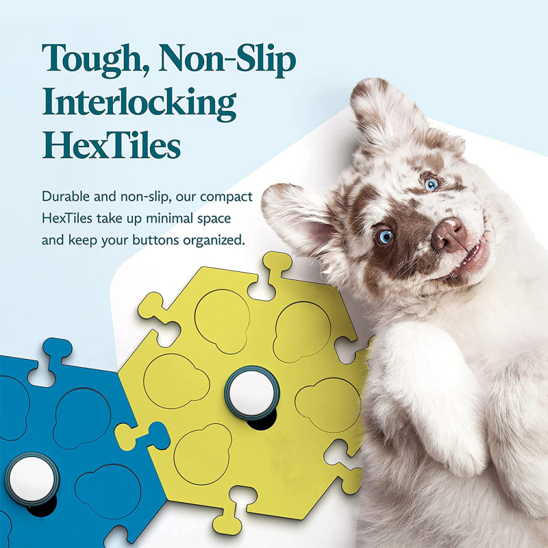 Dog Talking Button Tester Kit Bunny's Favorite Recordable Sound Buttons Brand | 2 x Recordable Sound Buttons + 2 x Compact Mats