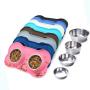 Dog Bowls Stainless Steel Water and Food Feeder with Non Spill Skid Resistant Silicone Mat for Pets raised cat bowl