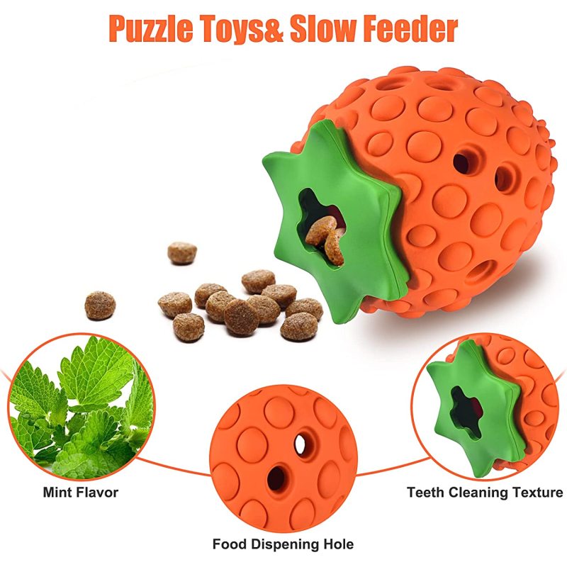 Puppy Chew Toys 3 Pack, Durable Dog Chew Toys for Teething, Interactive Treat Dispensing Puppy Teething Toys with Natural Rubber