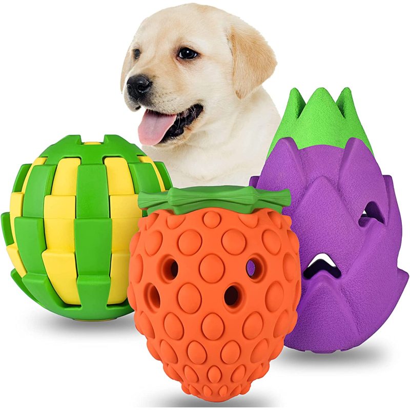 Puppy Chew Toys 3 Pack, Durable Dog Chew Toys for Teething, Interactive Treat Dispensing Puppy Teething Toys with Natural Rubber