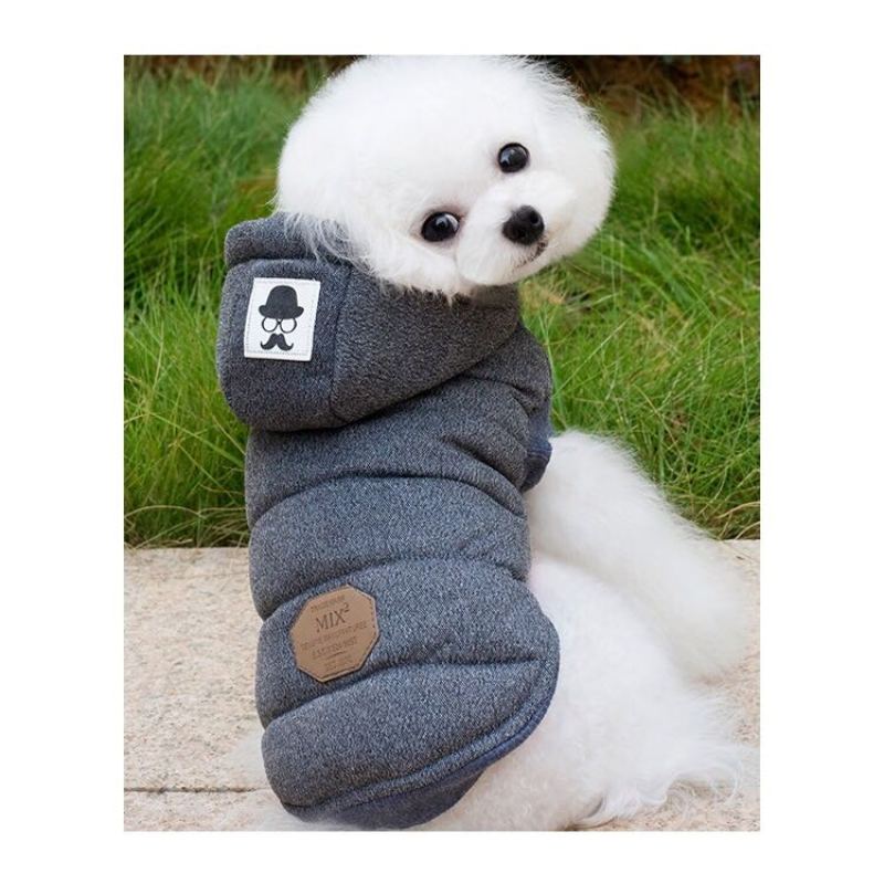 Fleece Lining Extra Warm Dog Hoodie in Winter for Small Dogs Jacket Puppy Coats with Hooded