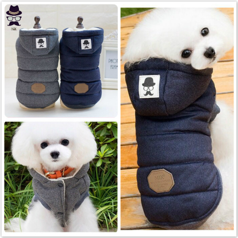 Fleece Lining Extra Warm Dog Hoodie in Winter for Small Dogs Jacket Puppy Coats with Hooded