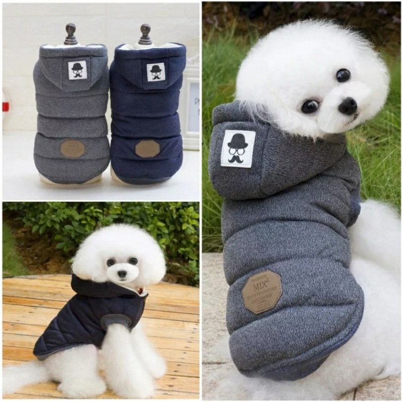 Fleece Lining Extra Warm Dog Hoodie in Winter for Small Dogs Jacket Puppy Coats with Hooded