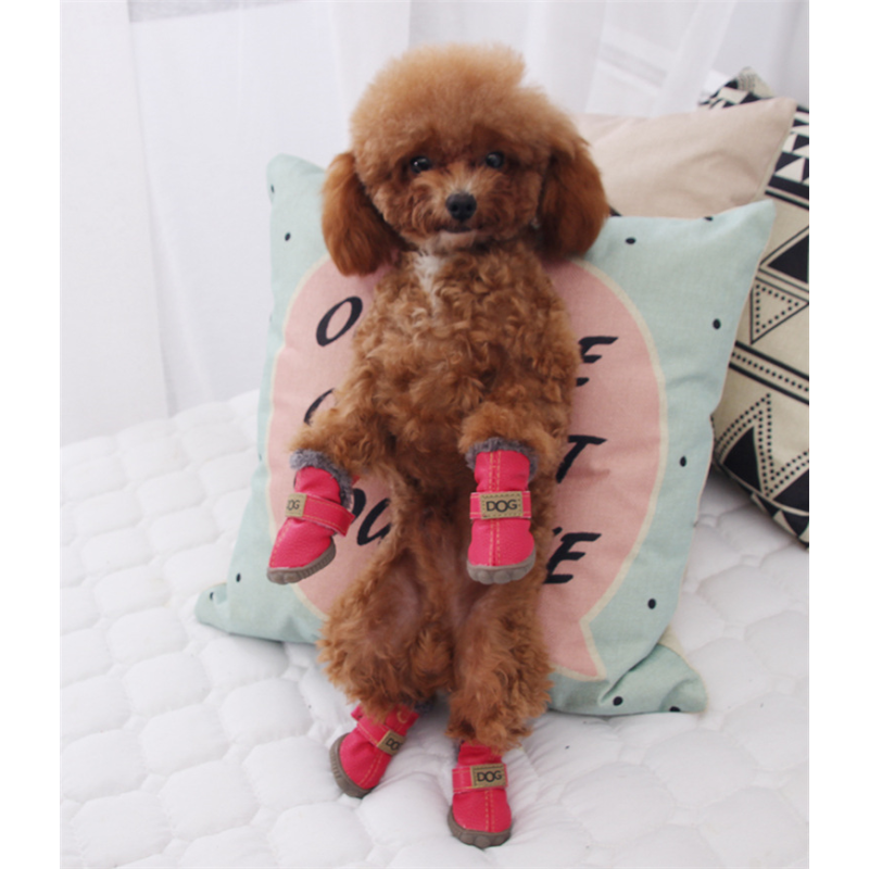 Fashion Dog Thick Warm Boots Winter Teddy Pet Snow Shoes Dog Waterproof Skid proof Paw Protectors Booties for Puppy Play