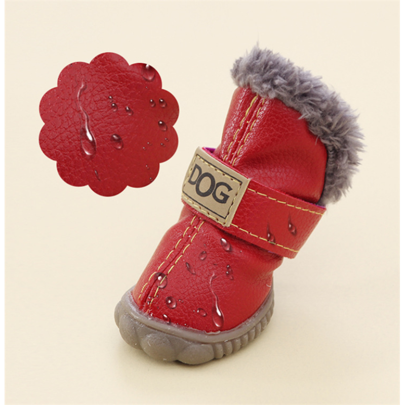 Fashion Dog Thick Warm Boots Winter Teddy Pet Snow Shoes Dog Waterproof Skid proof Paw Protectors Booties for Puppy Play