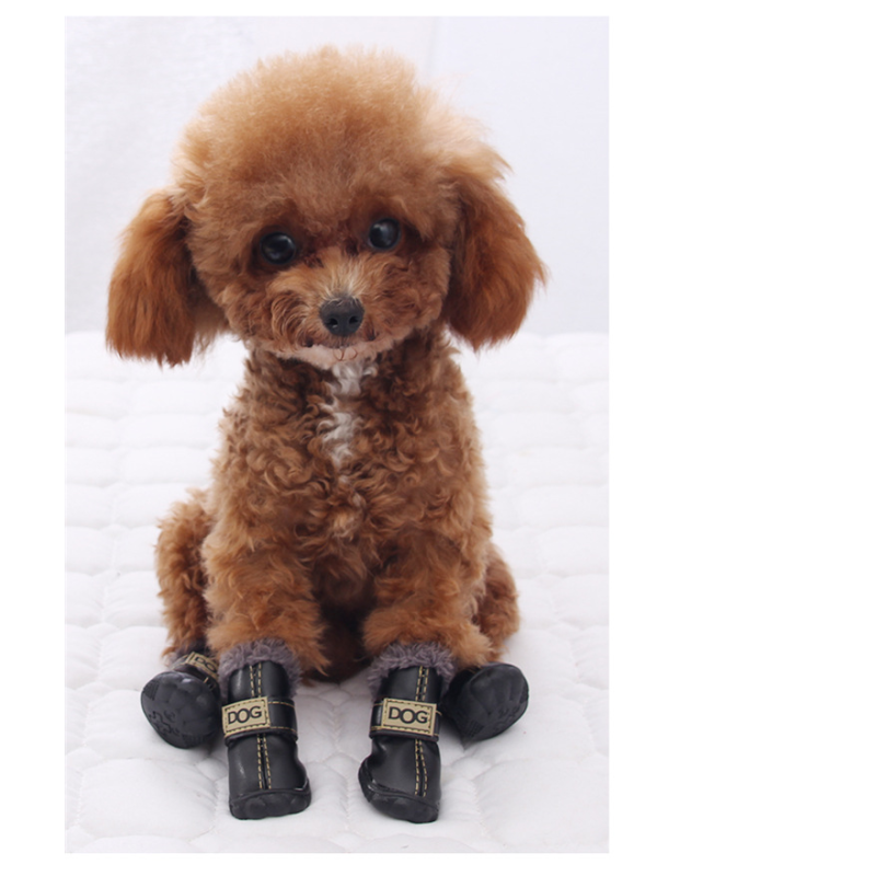 Fashion Dog Thick Warm Boots Winter Teddy Pet Snow Shoes Dog Waterproof Skid proof Paw Protectors Booties for Puppy Play