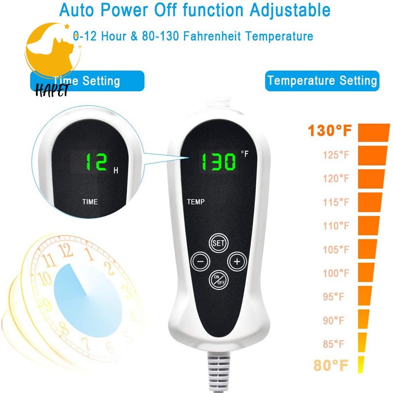 Pet Heating Pad, Electric Heating Pad for Dogs and Cats Indoor Warming Mat with Auto Power Off