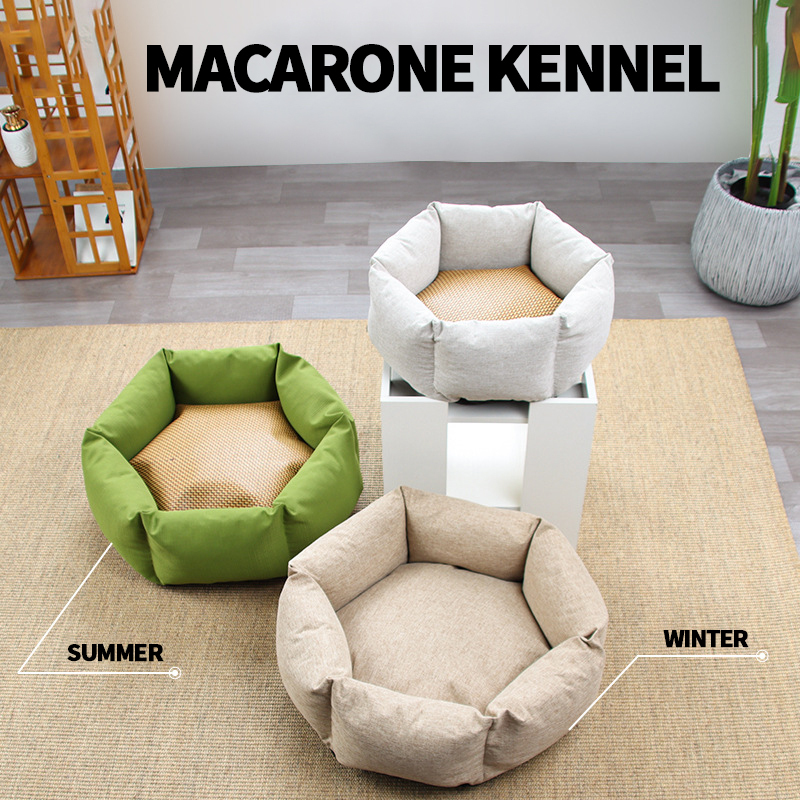 Doghouse Warm and bite resistant in winter dogs pet bed Teddy golden fur indoor sleeping den