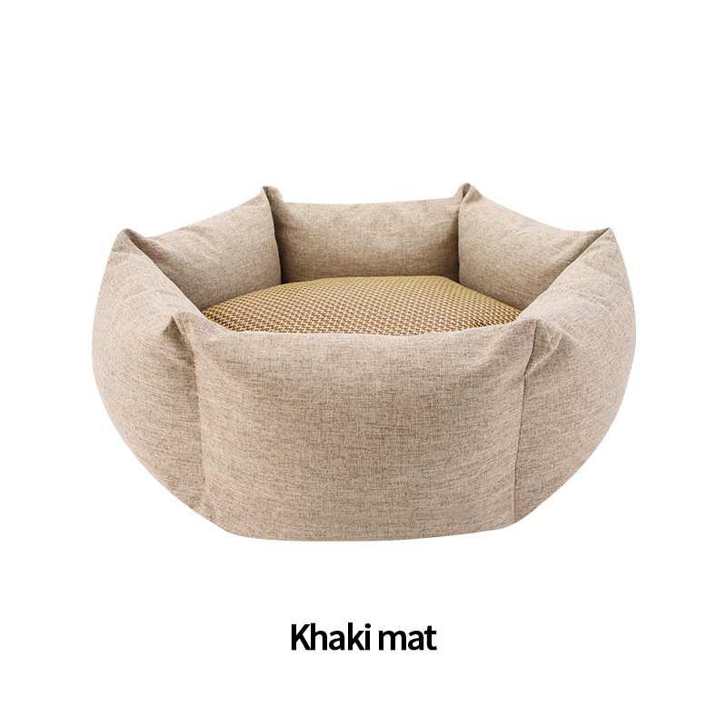 Doghouse Warm and bite resistant in winter dogs pet bed Teddy golden fur indoor sleeping den