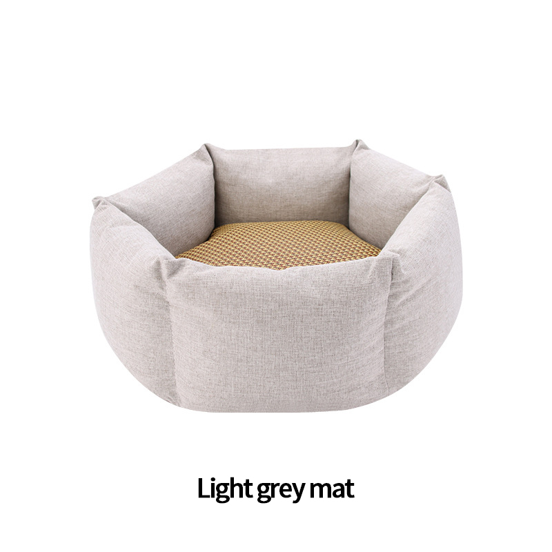 Doghouse Warm and bite resistant in winter dogs pet bed Teddy golden fur indoor sleeping den