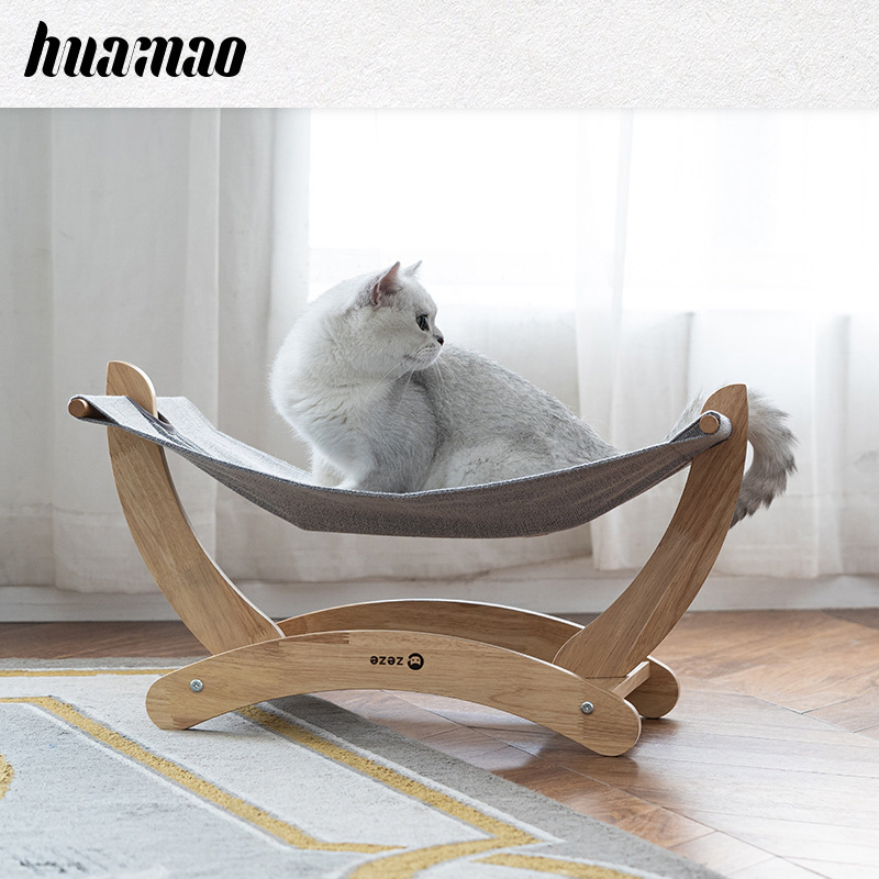 Cat Beds Hammock Pet Cots Small Dog Beds Wooden Detachable Frame Square Hanging Cat Sofa Pet Furniture Sleeping Indoor