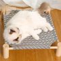 Cat and Dog Hammock Bed, Wooden cat Hammock Elevated Cooling Bed Pet Products