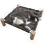 Cat and Dog Hammock Bed, Wooden cat Hammock Elevated Cooling Bed Pet Products