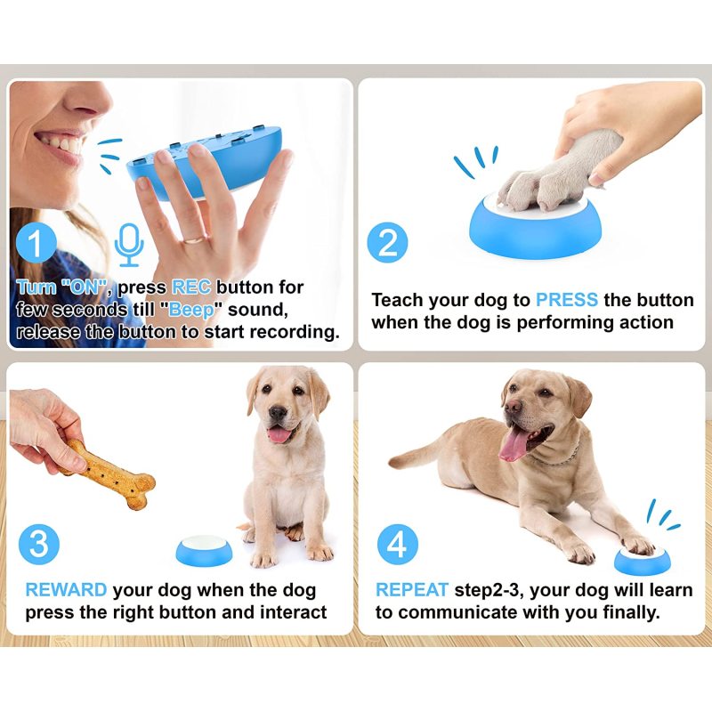 Dog Buttons for Communication - 6 Piece Recordable Button - 30s Talking Set  Training Speaking