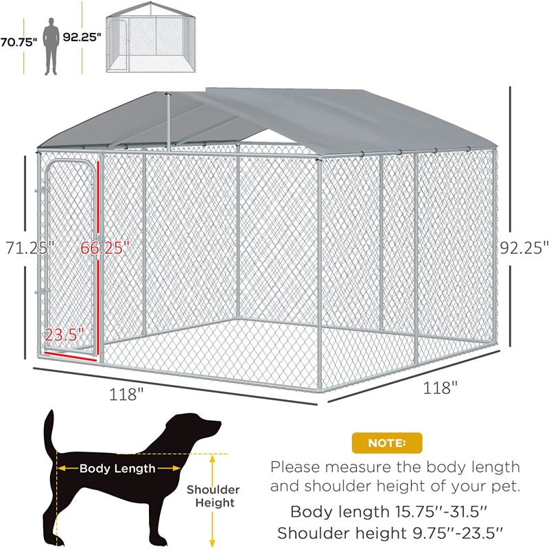 Cover Secure Lock Mesh Outdoor Dog Kennel Steel Fence