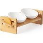 Elevated Cat Ceramic Bowls Small Dog Raised Food and Water Bowl Set