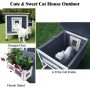 Escape Door Rainproof Outside Cat House Single Story for Pets