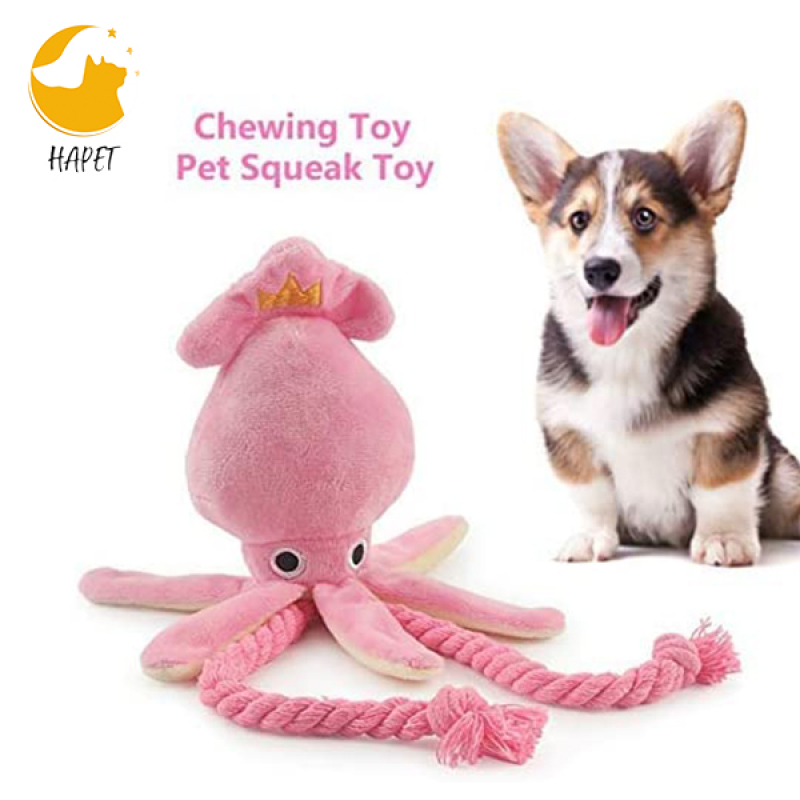 Plush Dog Toys Cute Interactive Octopus Durable Dog Chew Toys