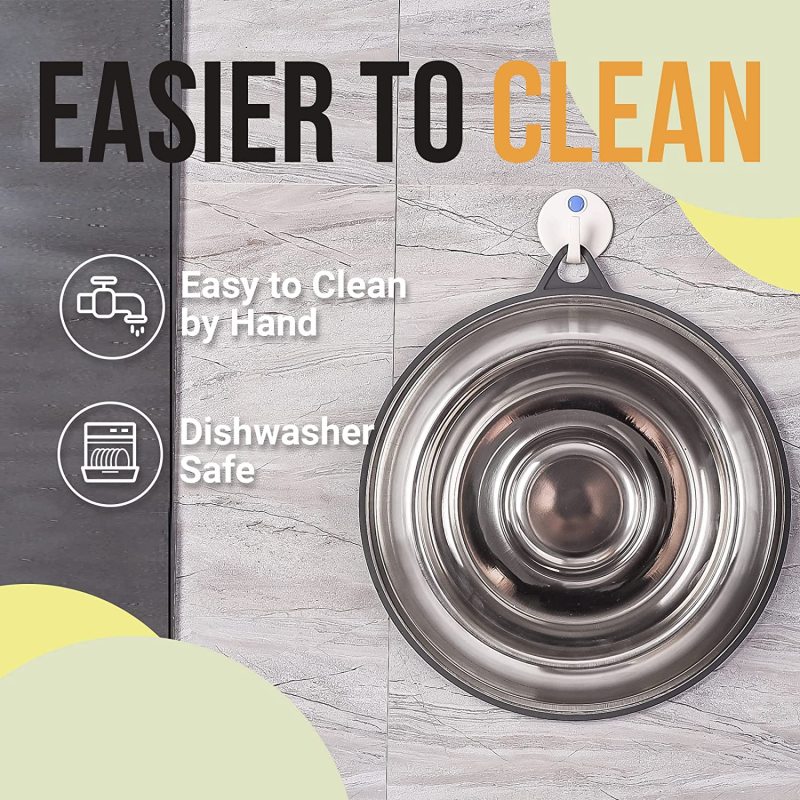 Single Dog Food Feeder Dog Bowl Stainless Steel Slow Feed