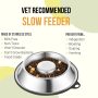 Single Dog Food Feeder Dog Bowl Stainless Steel Slow Feed