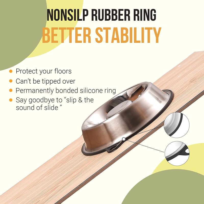 Single Dog Food Feeder Dog Bowl Stainless Steel Slow Feed