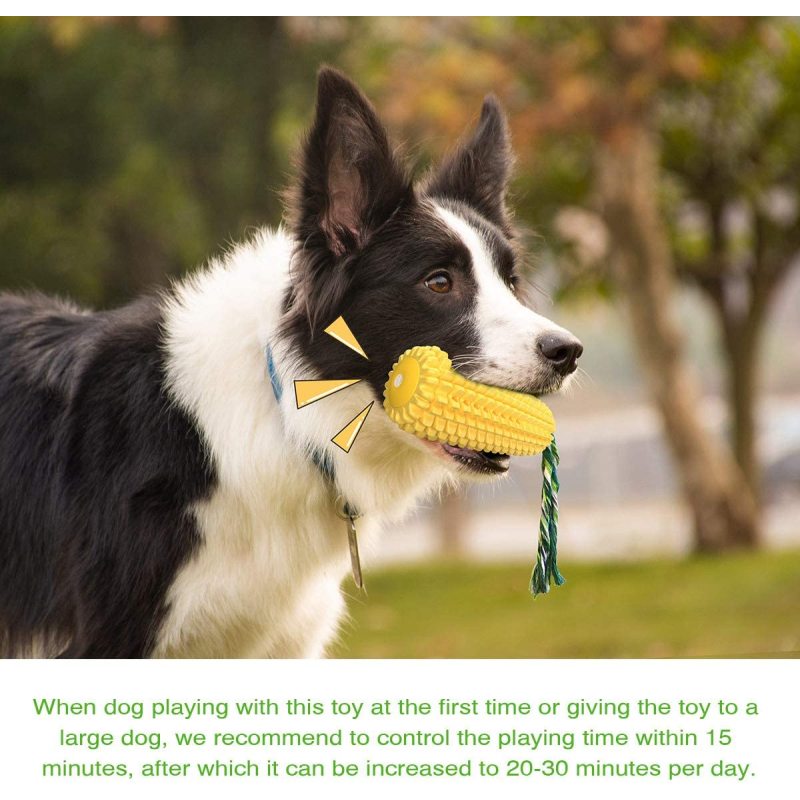 Dog Chew Toys for Aggressive Chewers, Indestructible Tough Durable Squeaky Interactive Dog Toys, Puppy Teeth Chew Corn Stick Toy