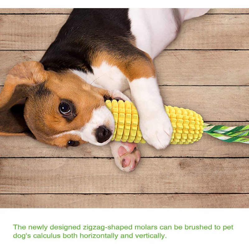 Dog Chew Toys for Aggressive Chewers, Indestructible Tough Durable Squeaky Interactive Dog Toys, Puppy Teeth Chew Corn Stick Toy