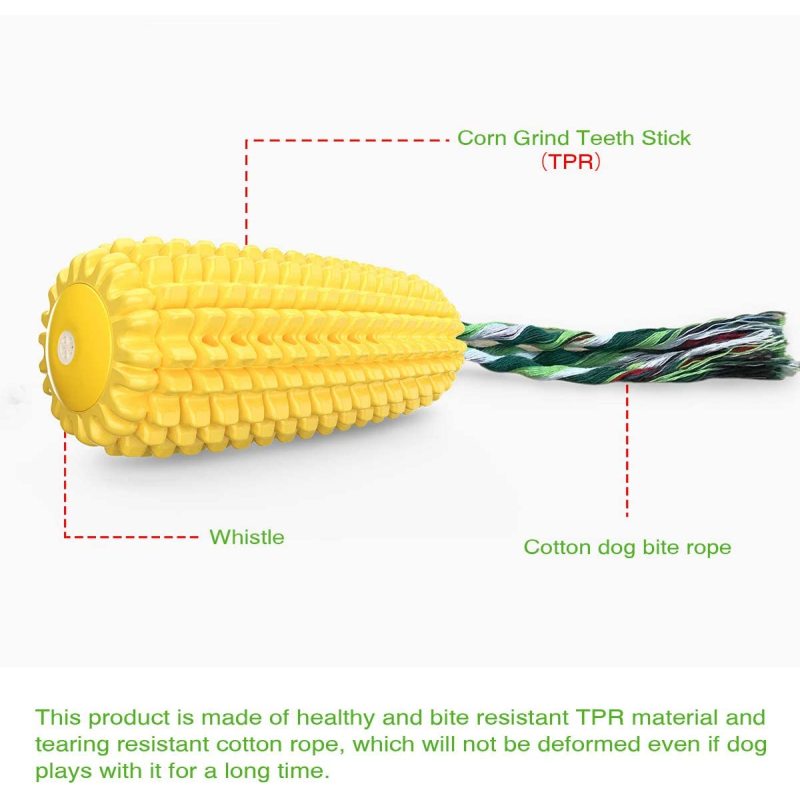 Dog Chew Toys for Aggressive Chewers, Indestructible Tough Durable Squeaky Interactive Dog Toys, Puppy Teeth Chew Corn Stick Toy
