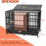 Anxiety Double Door Dog Crate Escape Proof Dog cage with Lockable Wheels