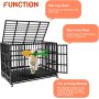 Anxiety Double Door Dog Crate Escape Proof Dog cage with Lockable Wheels