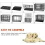 Anxiety Double Door Dog Crate Escape Proof Dog cage with Lockable Wheels
