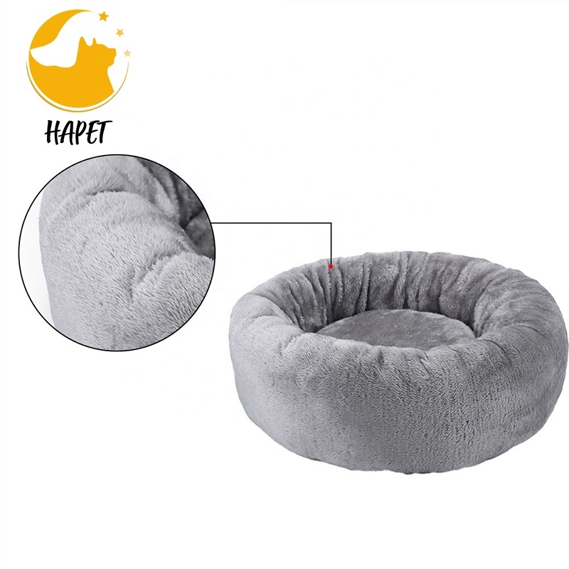 Dog Washable Pet Beds for Indoor Cats, Round Fluffy Pet Crate Bed for Puppy and Kitten with Slip-Resistant Bottom cat bed