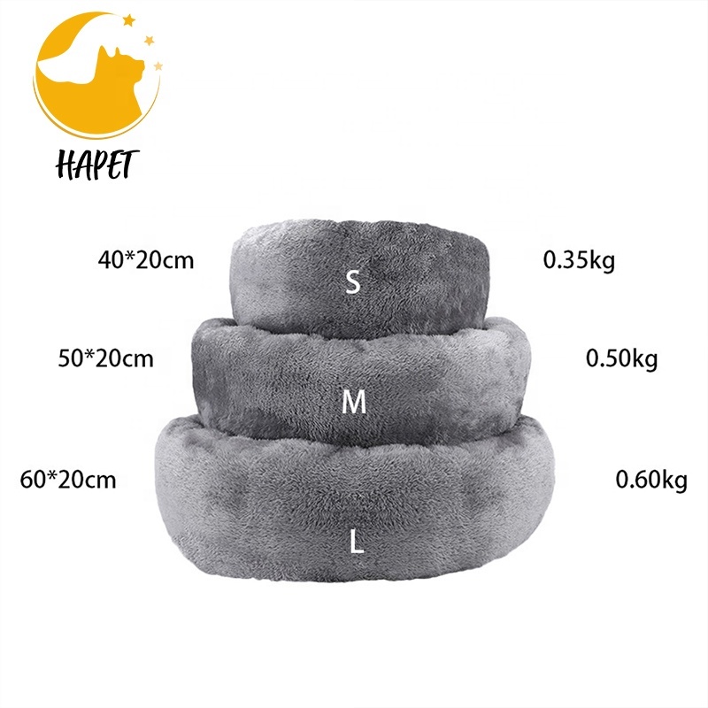 Dog Washable Pet Beds for Indoor Cats, Round Fluffy Pet Crate Bed for Puppy and Kitten with Slip-Resistant Bottom cat bed