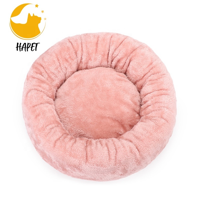 Dog Washable Pet Beds for Indoor Cats, Round Fluffy Pet Crate Bed for Puppy and Kitten with Slip-Resistant Bottom cat bed