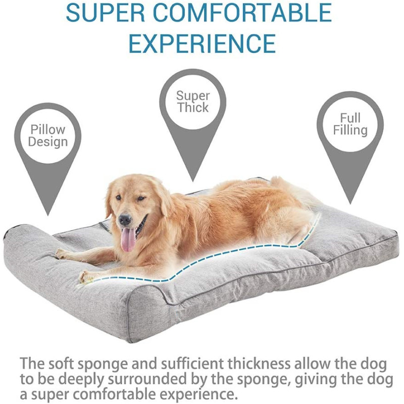 Washable Cover and Antiskid Bottom Cat Dog Bed Clearance Thick and Comfortable Pet Sofa Bed with Pillow Orthopedic Pet Bed Mat