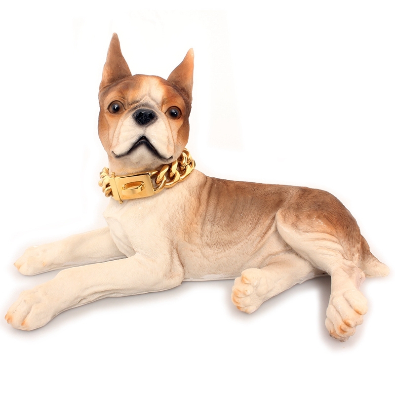 Wholesale Costom Luxury Gold Chain Dog Collar Heavy Duty Stainless Steel Cuban Link Dog Collar Chain