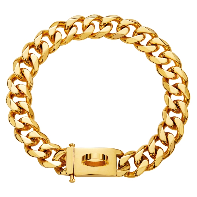 Wholesale Costom Luxury Gold Chain Dog Collar Heavy Duty Stainless Steel Cuban Link Dog Collar Chain