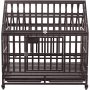 Resistant Square Tube  Wheels Cage Crate Kennel Large Dogs Easy to Install