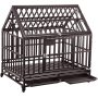 Resistant Square Tube  Wheels Cage Crate Kennel Large Dogs Easy to Install