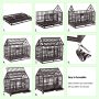 Resistant Square Tube  Wheels Cage Crate Kennel Large Dogs Easy to Install
