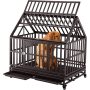 Resistant Square Tube  Wheels Cage Crate Kennel Large Dogs Easy to Install