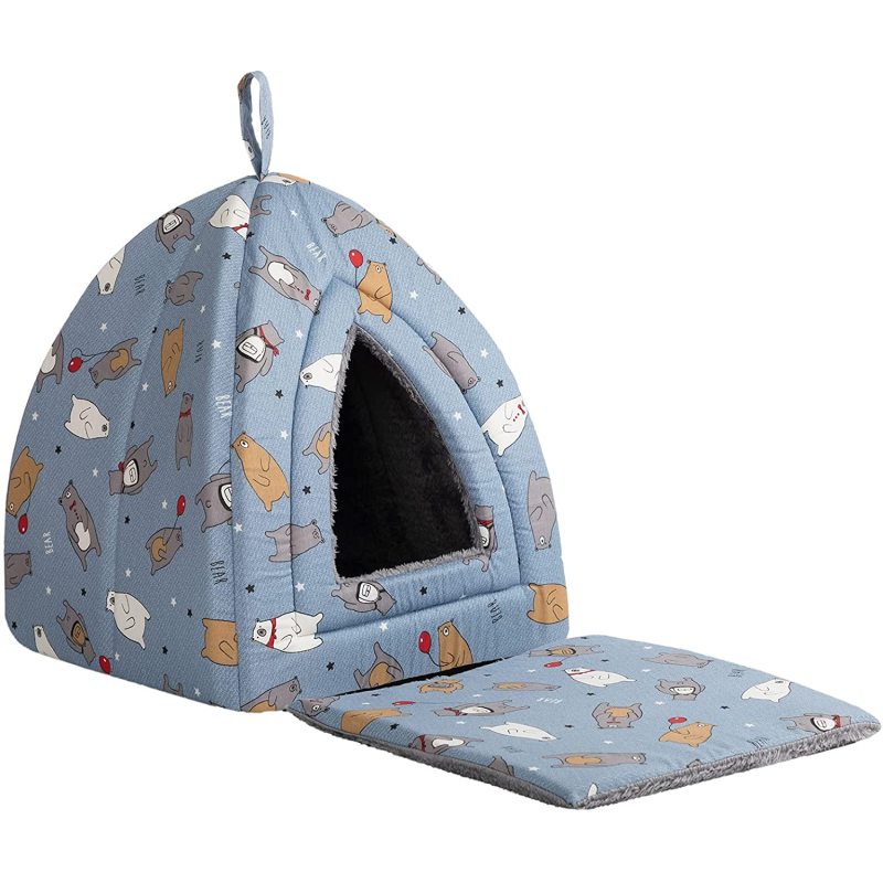 Fold able Comfortable Triangle Cat Bed Tent For Indoor Cat Use