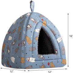 Fold able Comfortable Triangle Cat Bed Tent For Indoor Cat Use