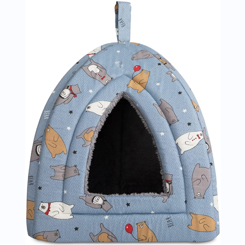 Fold able Comfortable Triangle Cat Bed Tent For Indoor Cat Use