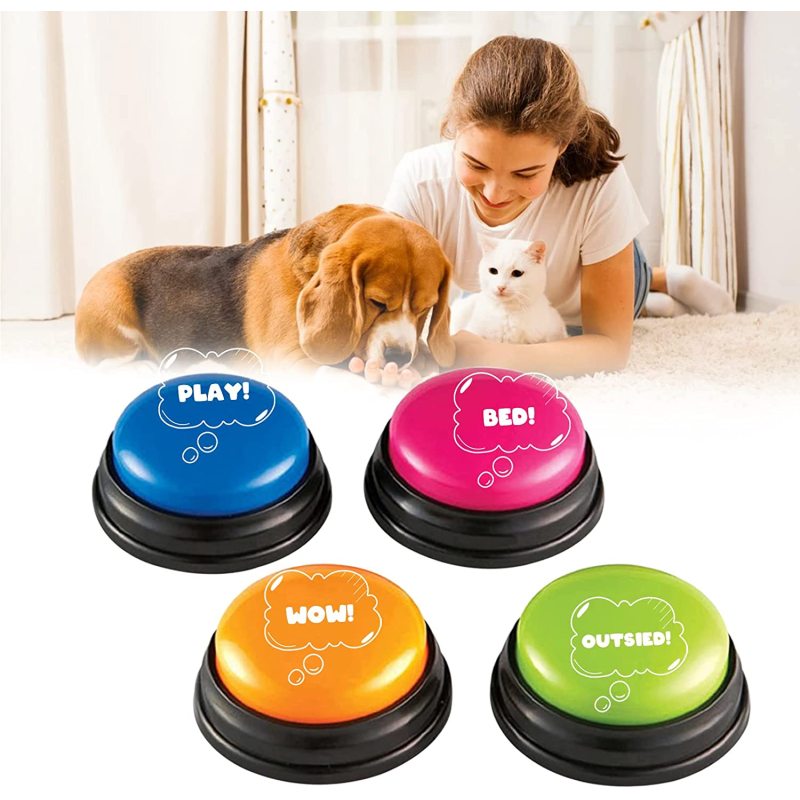 Dog Training Buttons with Led Function Recordable Button